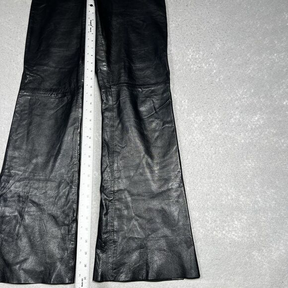 Cache Pants Womens Sz 6 Black 100% Genuine Leather Y2K Vintage 1980s-1990s Goth - Picture 7 of 12